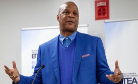 Former MLB player Darryl Strawberry speaks at Building Trades Recovery Week